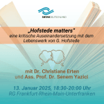 AfterWORKShop: "Hofstede Matters" mit Dr. Christiane Erten und Ass. Prof. Dr. Senem Yazici