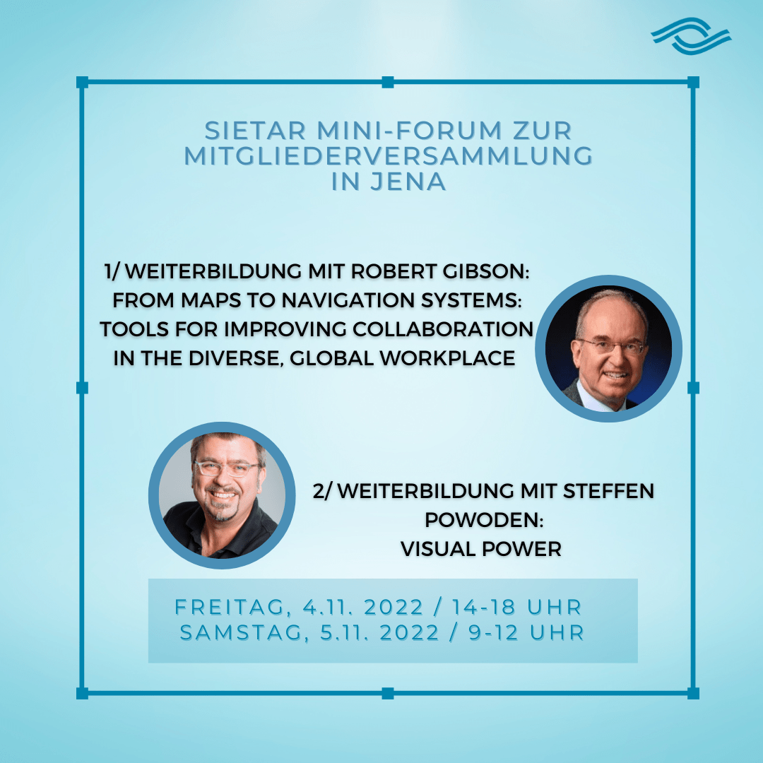 SIETAR MINI-FORUM ZUR MITGLIEDERVERSAMMLUNG IN JENA